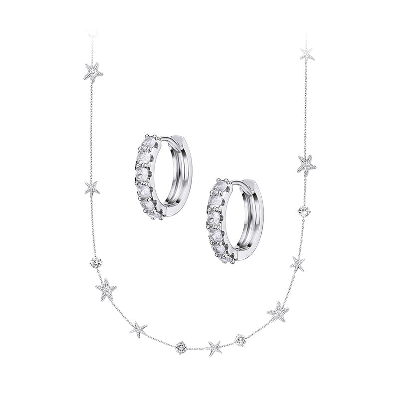 Long Sweater Chain with Stacker Earrings