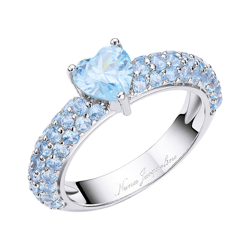 Fashion Light Luxury Color Versatile Full Diamond Love Zircon Ring