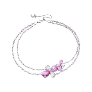 Flower Double Necklace/Choker