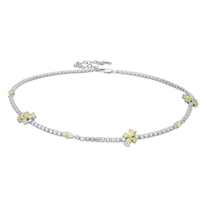 All-Match Flower Zircon Necklace