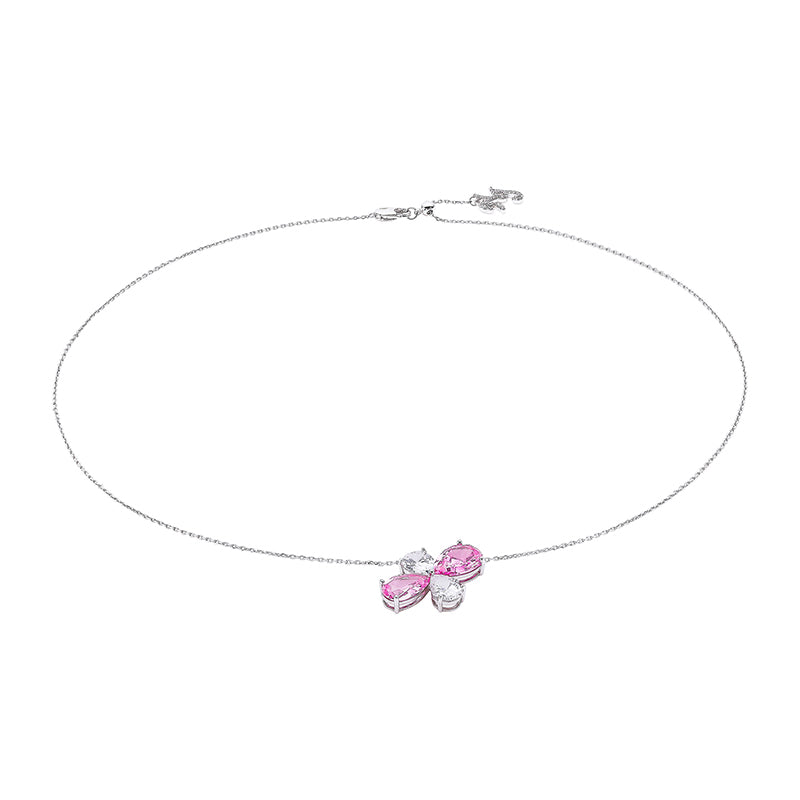 NJ Designer Single Flower Zircon Necklace