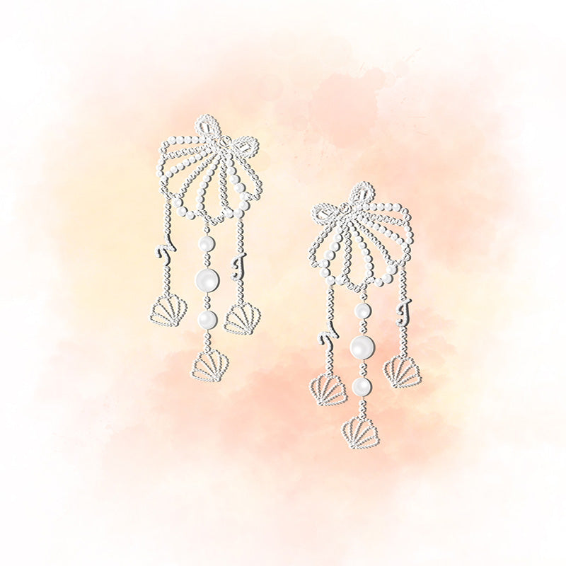 Shell Fringe Earrings Design Long Playful Zircon Earrings