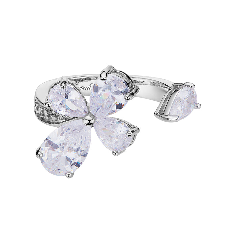 All-Match Ins Style Flower Zircon Ring