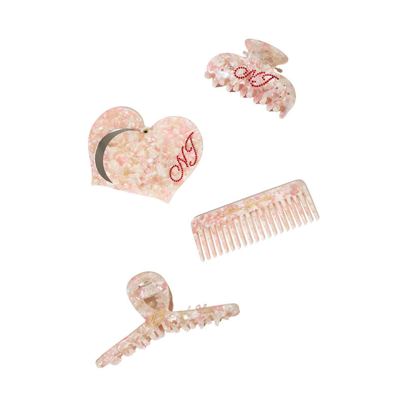 NJ Super Cute Pink Hairpin Combo Mirror 4 Sets With Gift Box