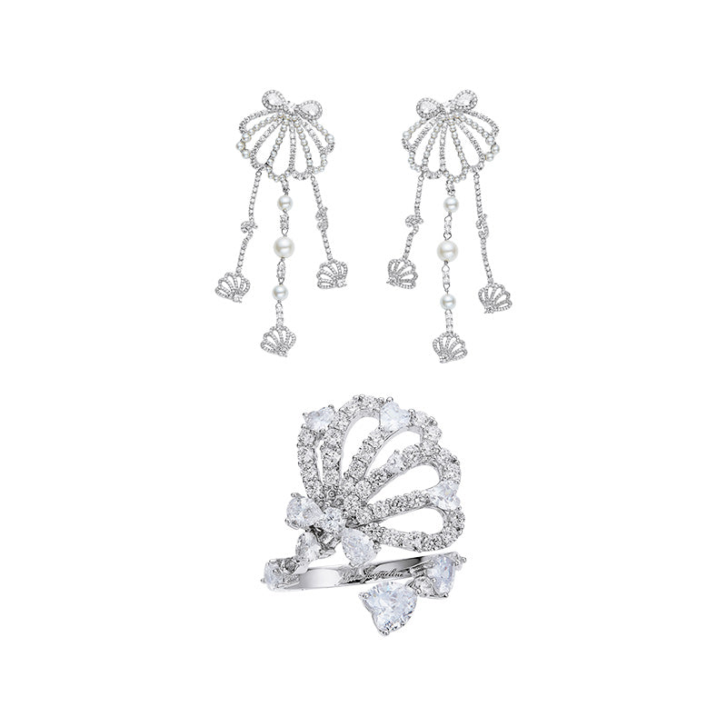 Fashion Luxury Ring Earring Set
