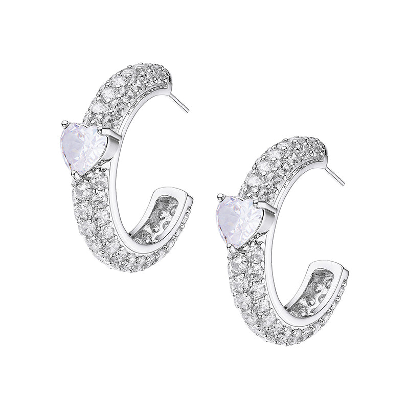 Full Diamond Love Earrings Set