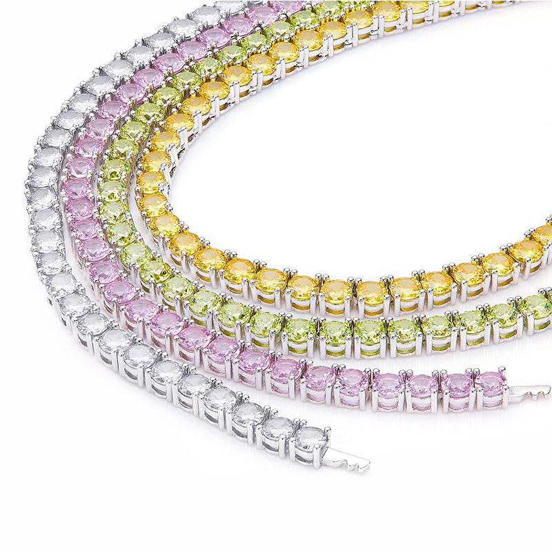 Zircon Sparkle Multicolor Choker Necklace