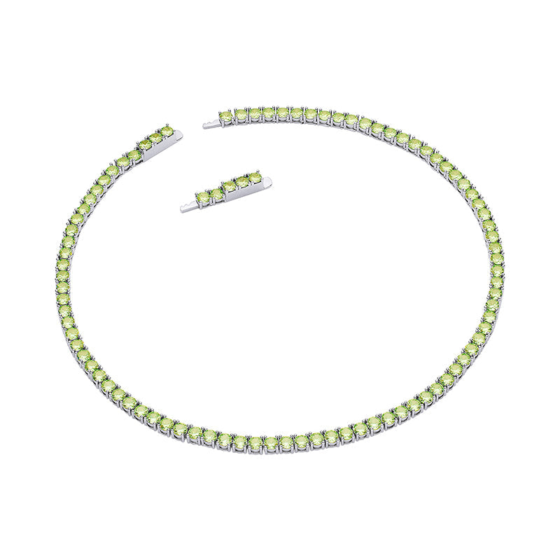 Simple Casual Daily Multi Color Choker Necklace and Bracelet Set 2 Pcs