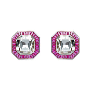 Retro Zircon Square Diamond Earrings Ear Clips