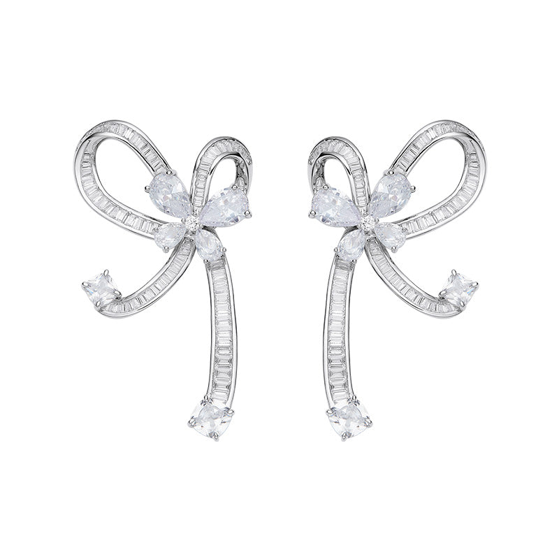 Della Three-dimensional Butterfly Wavy Ring Earrings Set