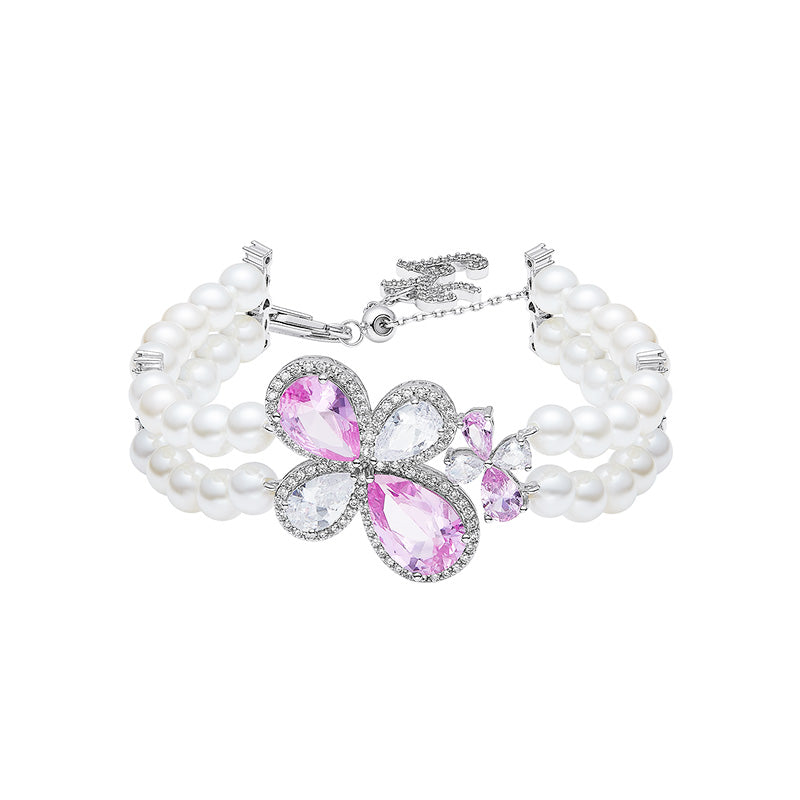 Flower Double Pearl Bracelet