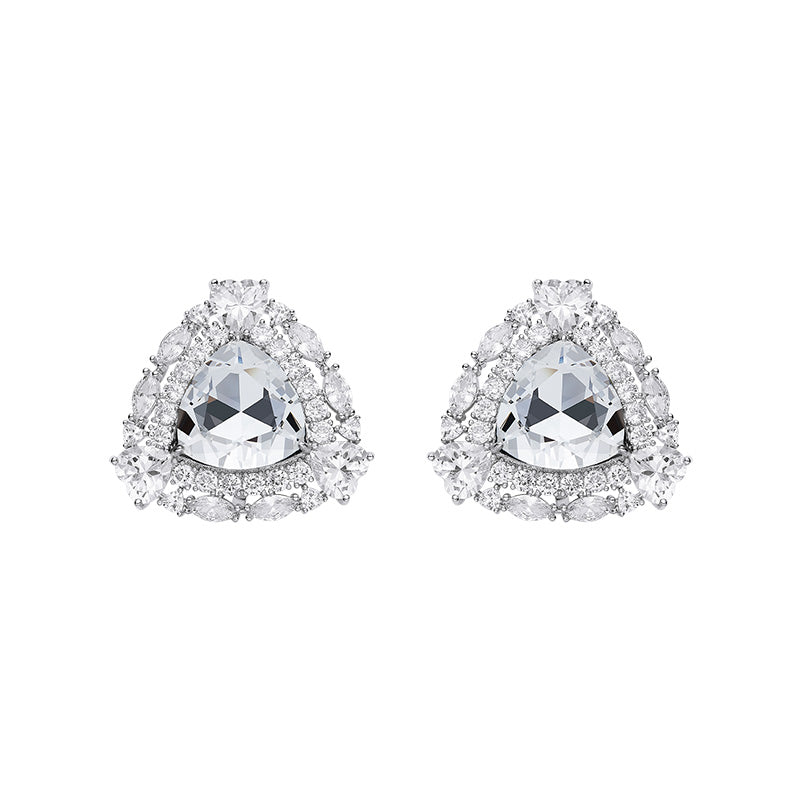 Penelope Exaggerated Versatile Design Triangular Diamond Earrings
