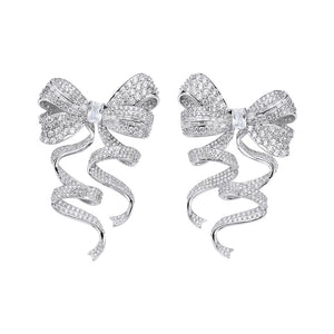 Jaylani Three-dimensional bow flexible ribbon earrings