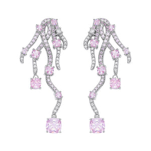 Pink Gradient Coral Zircon Earrings