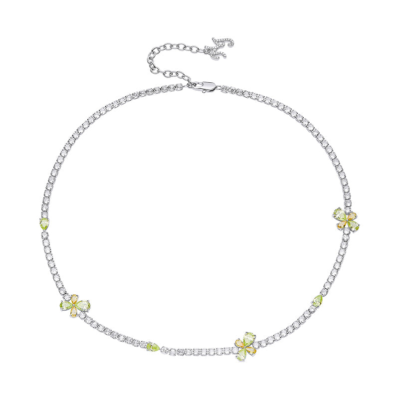 All-Match Flower Zircon Necklace
