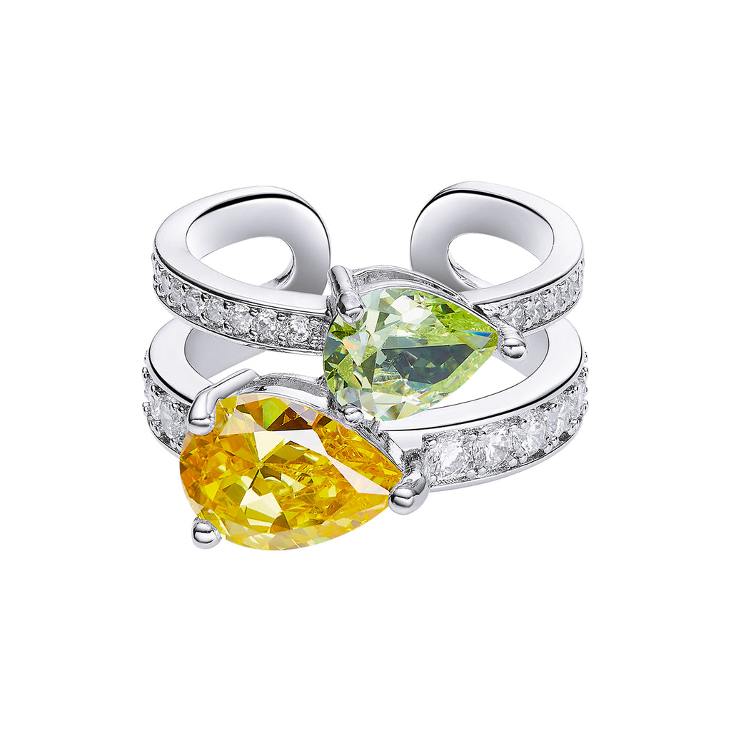 Double circle open colorful ring