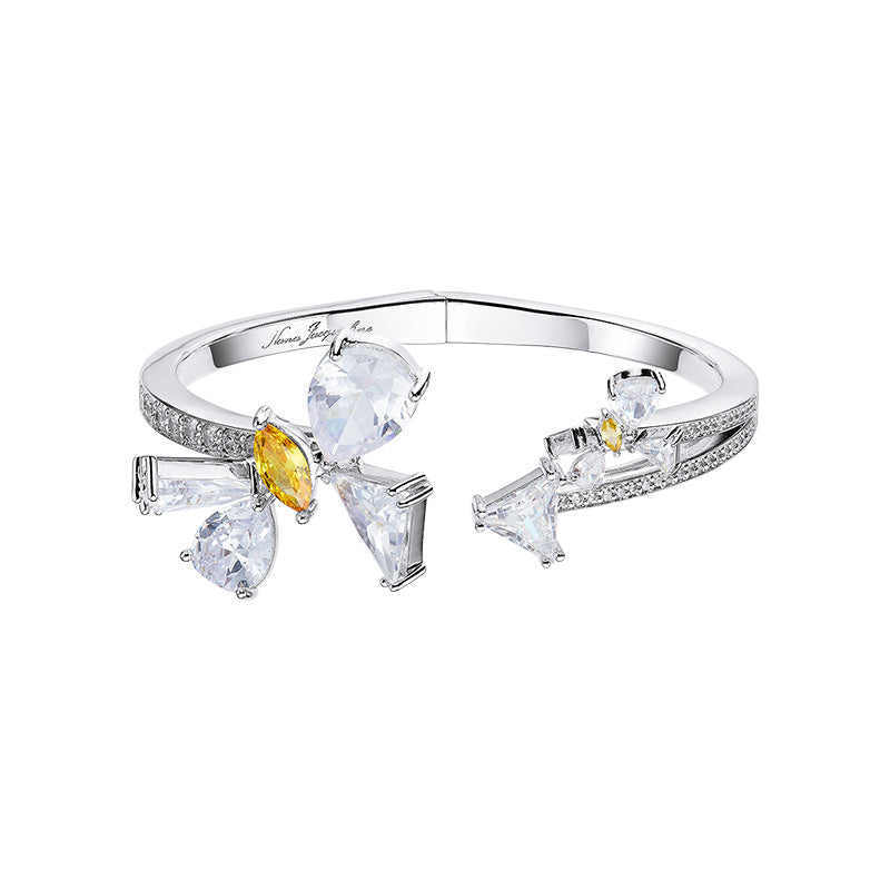 Nyra 3D Butterfly Split Ring And Bracelet Set