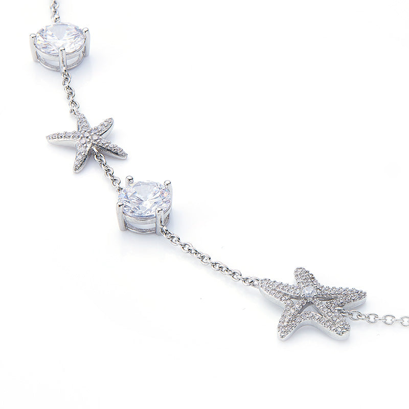 Long Sweater Chain With Star Dropping Earrings Set