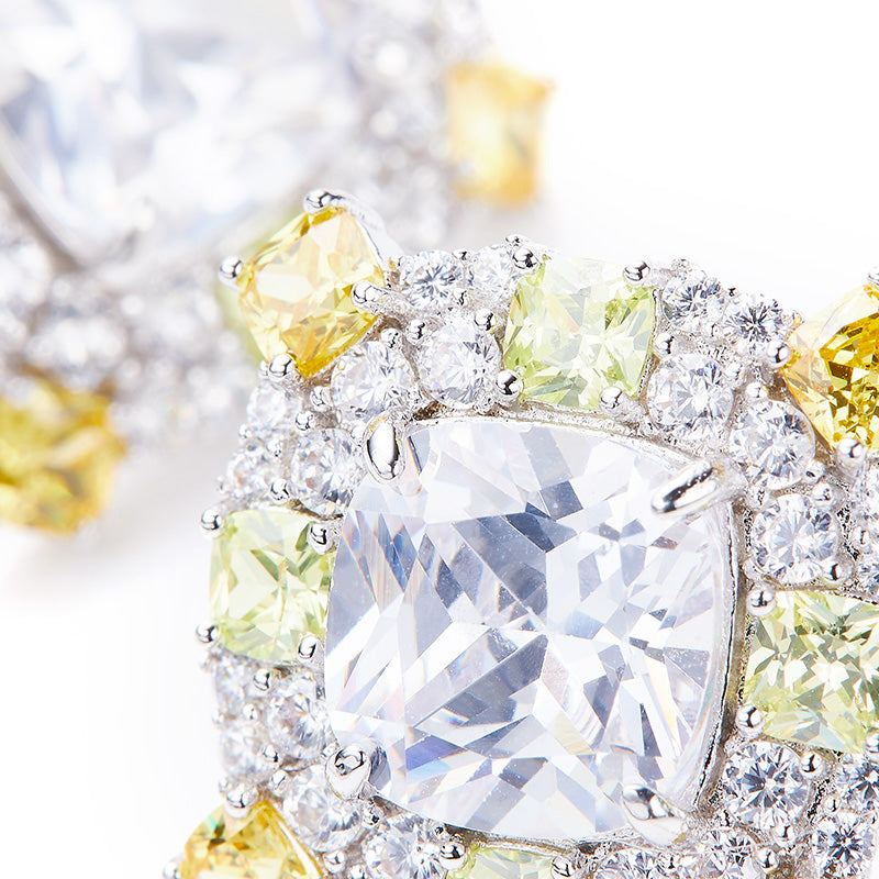 Fashion All-Match Square Diamond Shaped Earrings Ear Clip