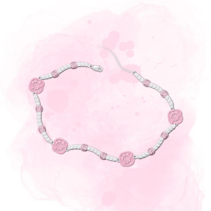 Luxury Pink Wave Irregular Coral Zircon Bracelet