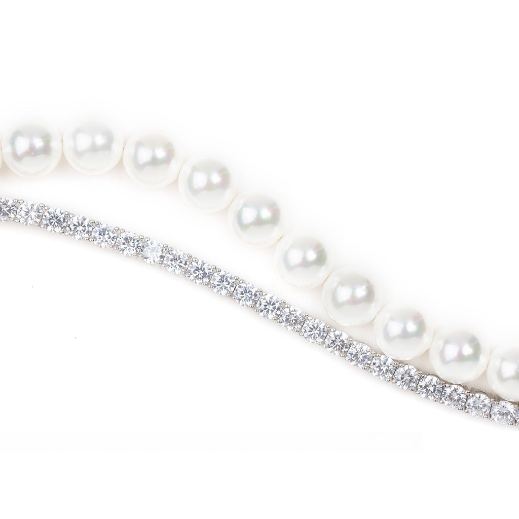 Gracey Pearl Crystal Choker Necklace
