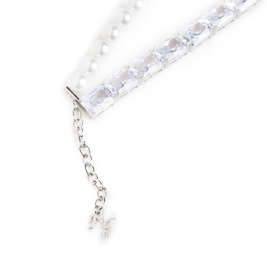 Gracey Pearl Crystal Choker Necklace Set
