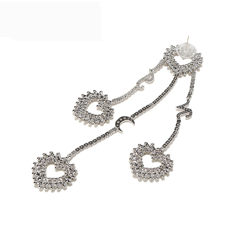 Nana Jacqueline White Silver Crystal Earrings