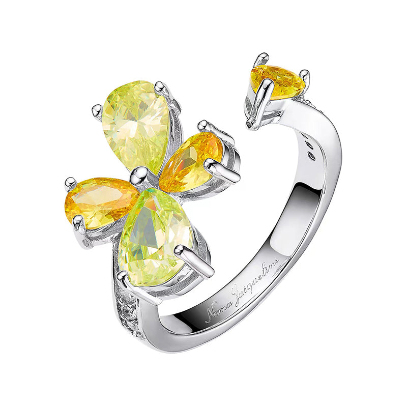 All-Match Ins Style Flower Zircon Ring