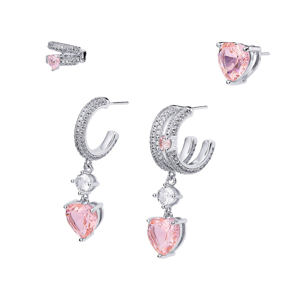 Ultimate Casual Daily Love Heart Earrings Combo